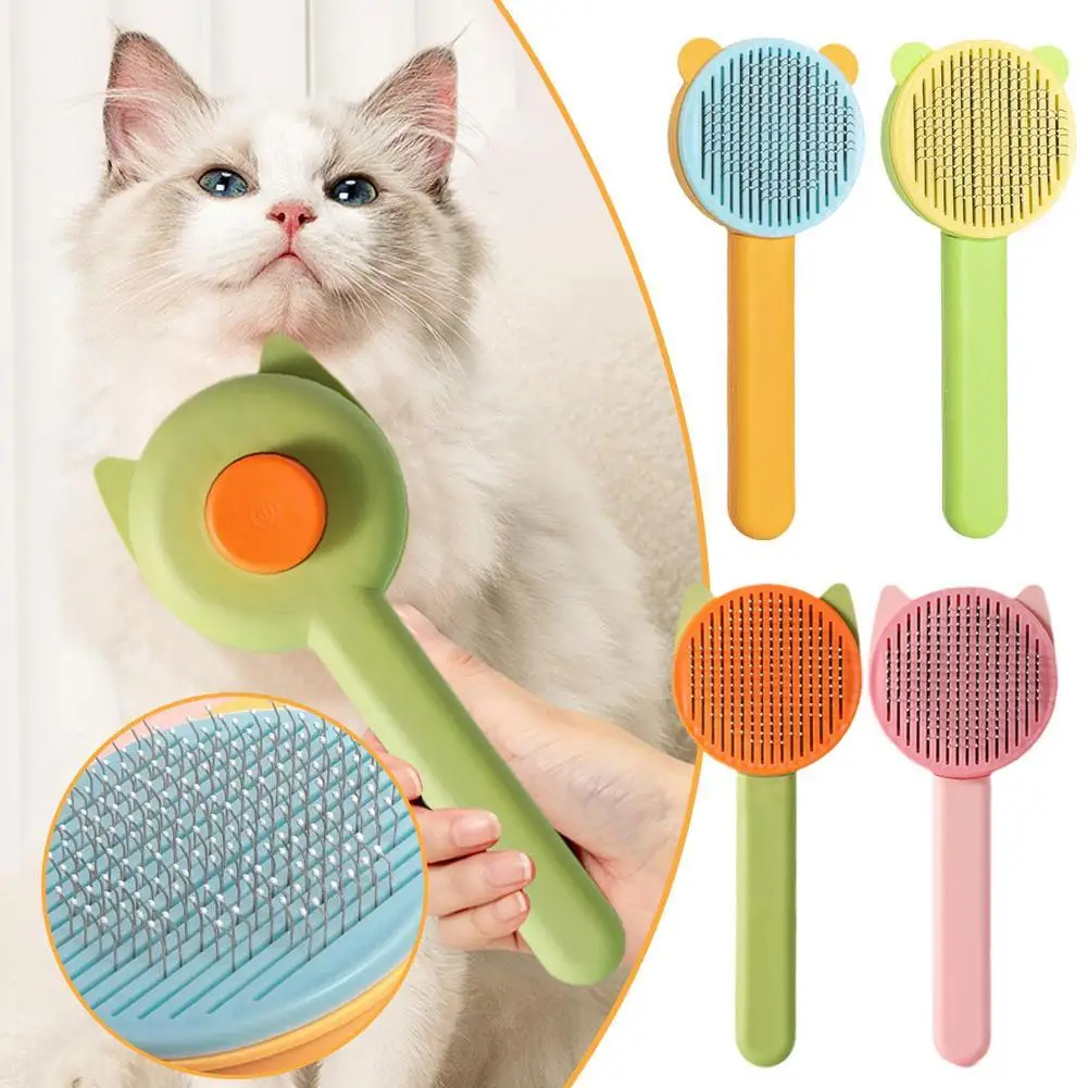

1Pcs Pet Hair Removal Brush Grooming Comb Self Cleaning Dog Massage Cats Pet Grooming Supplies Beauty Steel Needle Comb