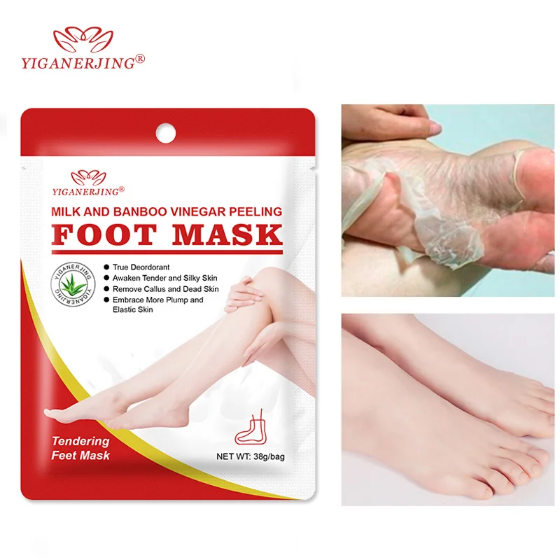 

Foot Mask Peeling Feet Mask Exfoliating Socks Scrub for Pedicure Anti Crack Heel Remove Dead Skin Foot Patch YIGANERJING 2Pairs