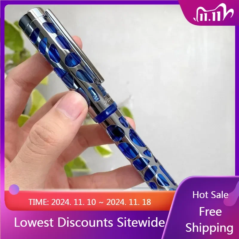 Ажурная прозрачная металлическая перьевая ручка Asvine с уникальным дизайном EF/F/M