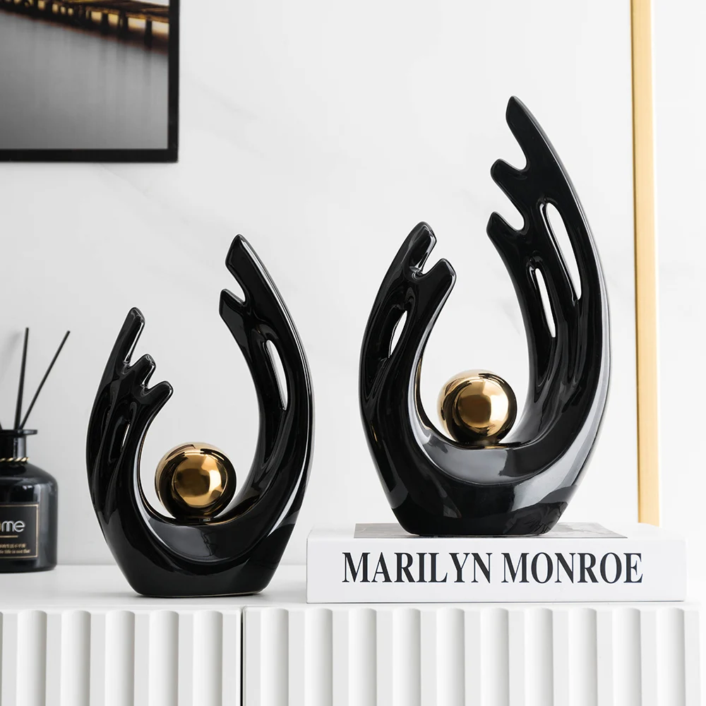 

Modern Simple home decor Ceramic Abstract art statue ornament Nordic sculpture Creative room decor desk Accessories craft gift