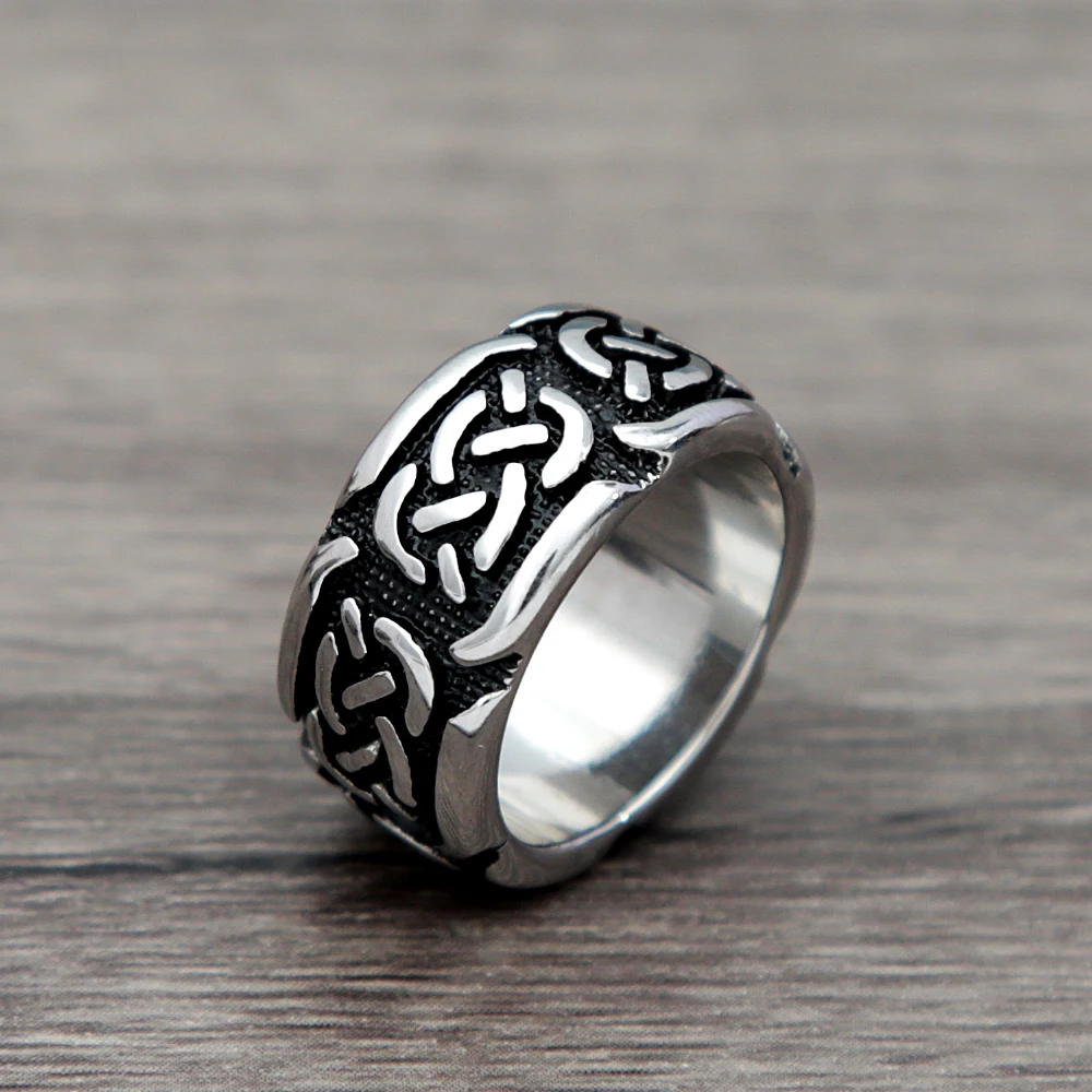 Nordic Stainless Steel Celtic Knot Viking Ring For Men Fashion Vintage Irish Knot Ring Couples Amulet Jewelry Gift Wholesale