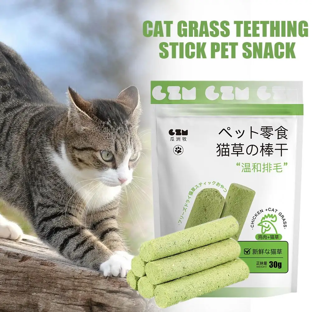 

Cat Grass Teeth Grinding Stick Pet Snacks Hairball Mild Removal Row Teeth Cat Cleaning Eat Ready Stick Grass Hair Cat To Ba P7A3