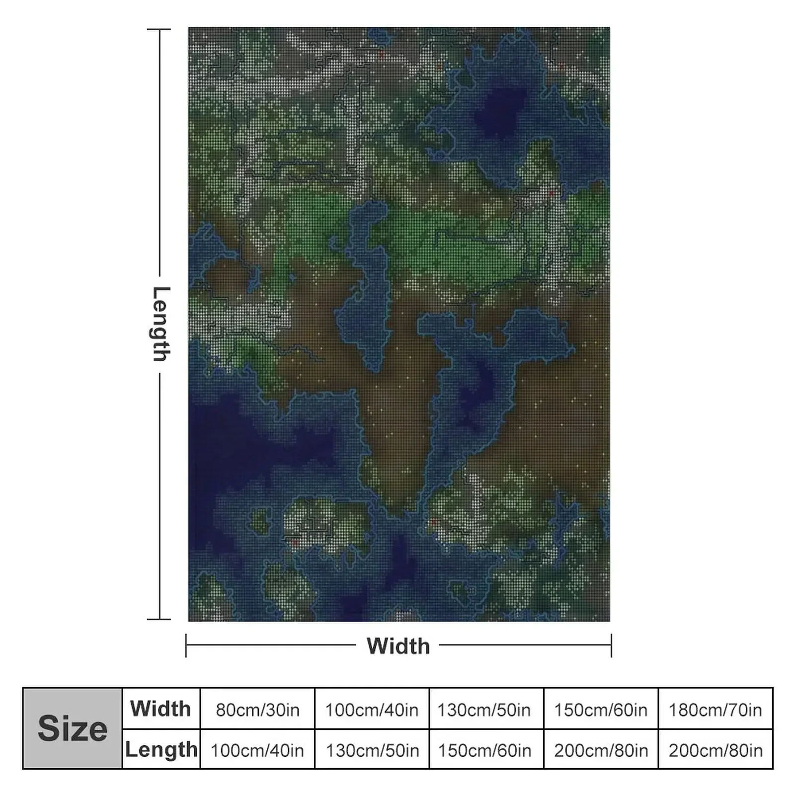 Плед Dwarf Fortress World in Super Ultra 4K HD ASCII модное летнее гигантское одеяло для дивана