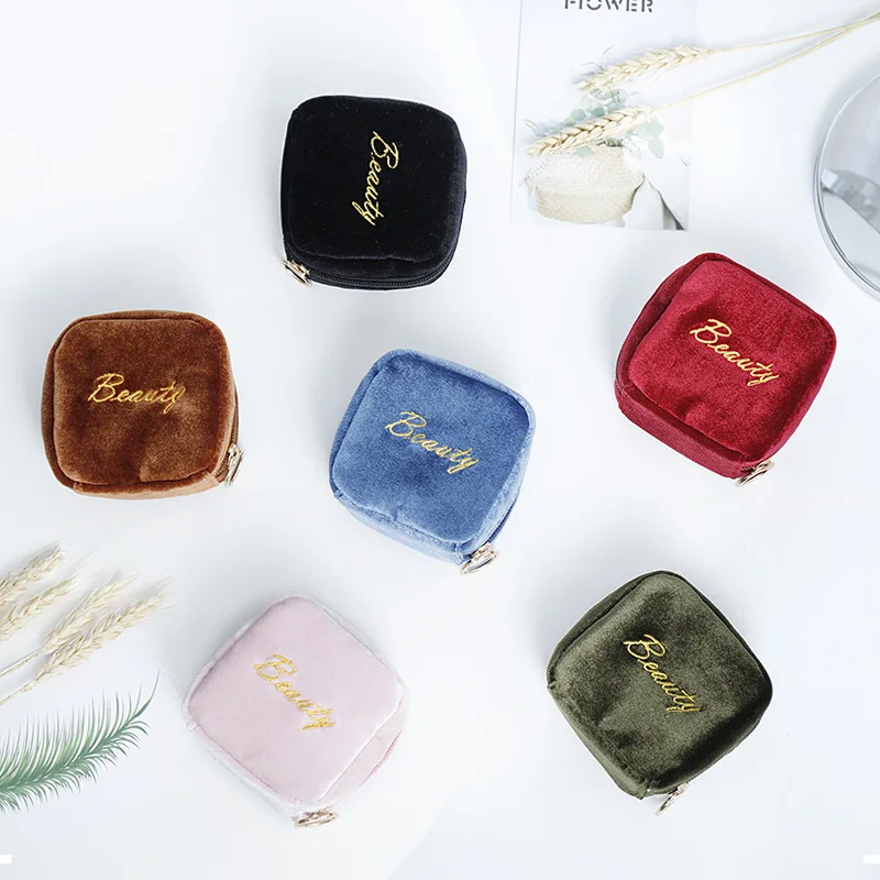 

Mini Cosmetic Bag Flamingo Solid Color Travel Toiletry Storage Bag Cactus Beauty Makeup Bag Cosmetic Bag Organizer Special Offer