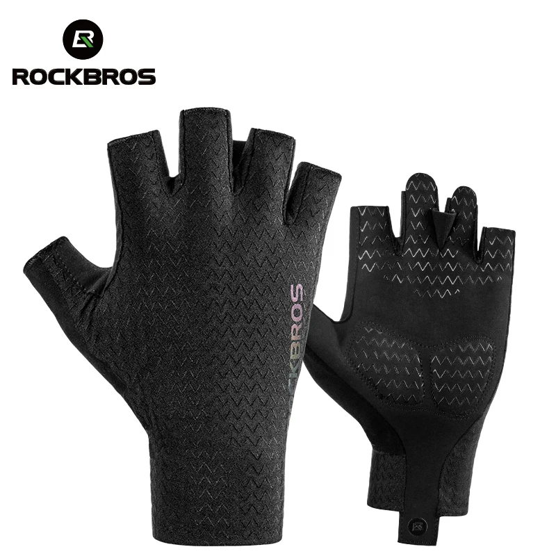 

ROCKBROS Cycling Gloves Autumn Spring MTB Bike Gloves SBR Pad Half Finger Bicycle Goves Men Women Breathable Shockproof Gloves