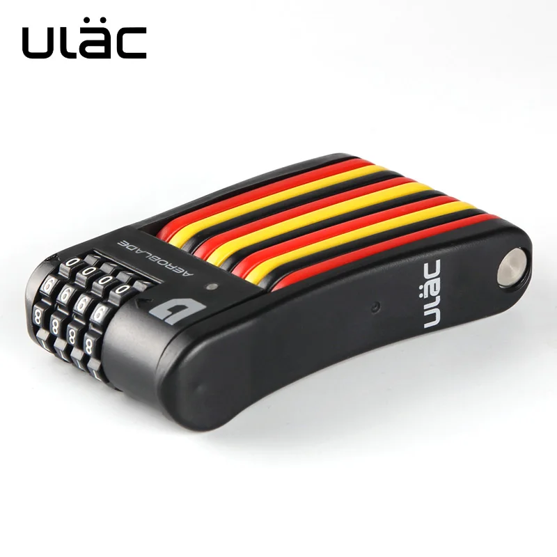 

ULAC 4 Digit Combination Password Bicycle Lock Folding Bike Lock Steel Safety Lock For Bikes Anti-theft Security Mini Lock