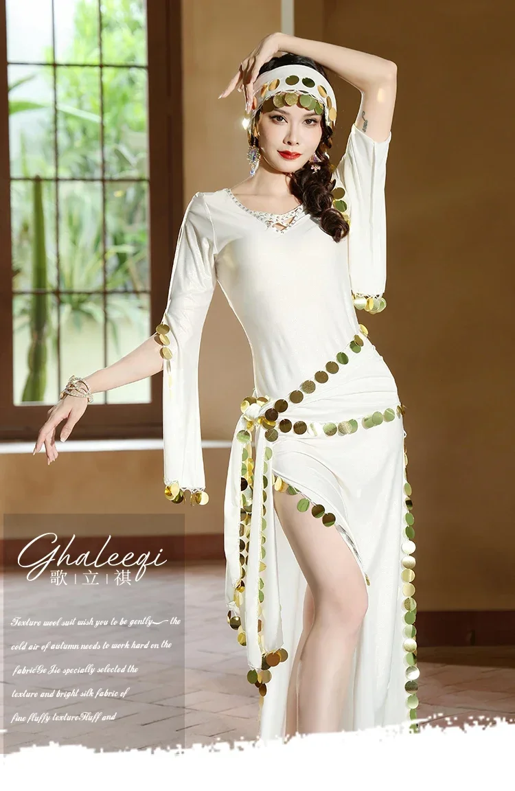 Костюм для танца живота женское платье с расширяющимися книзу рукавами и