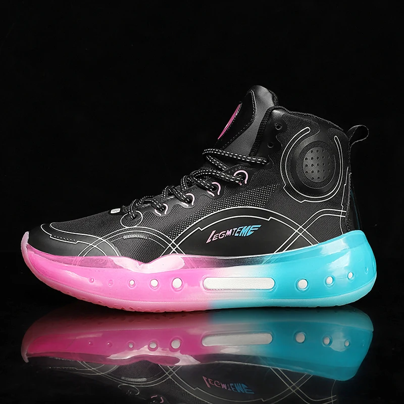 

New Cool Male Basketball Shoes High Top Basketball Sneakers Big Boys Luxury Brand Sport Shoes Men Outdoor Basketball Boots Lady