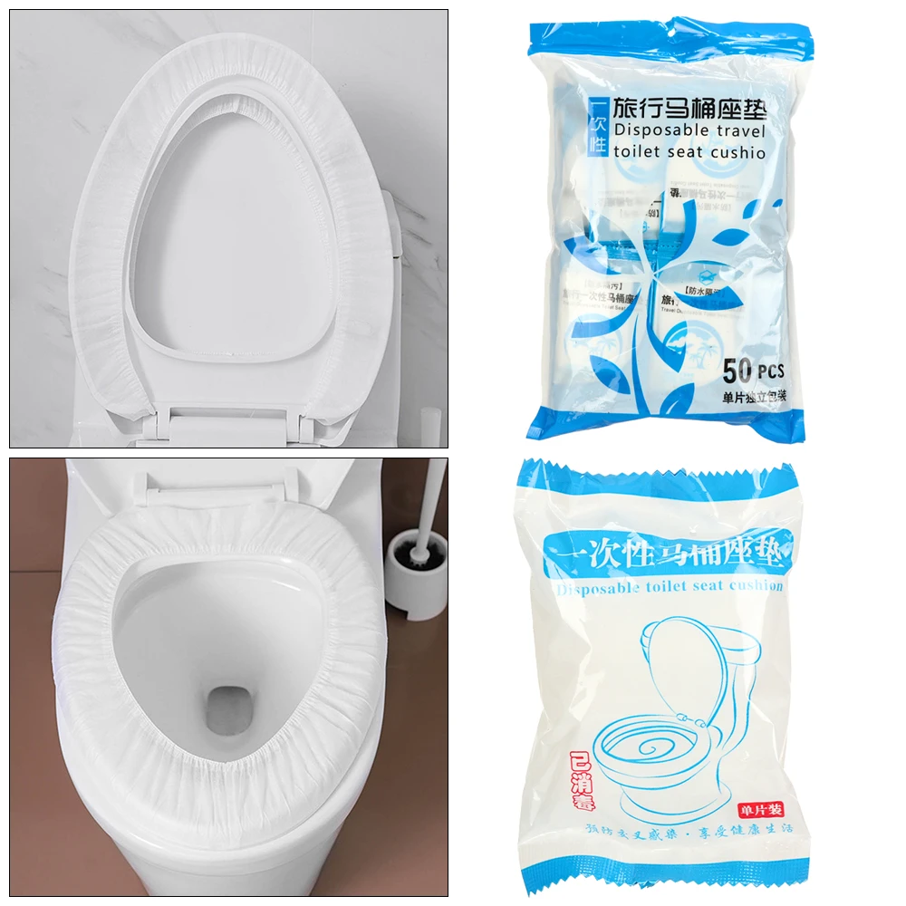 

Safety Disposable Non Woven Fabric Toilet Seat Cover Travel Bathroom Biodegradable Toilet Paper Pad Bathroom Accessory 50 Pcs