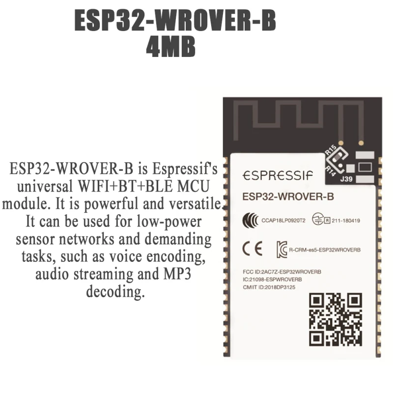 

4MB 8MB 16MB ESP32-WROVER-BFlash ESP32-WROVER ESP32 Dual Core WIFI Wireless Module ESP32 WROVER B IoT