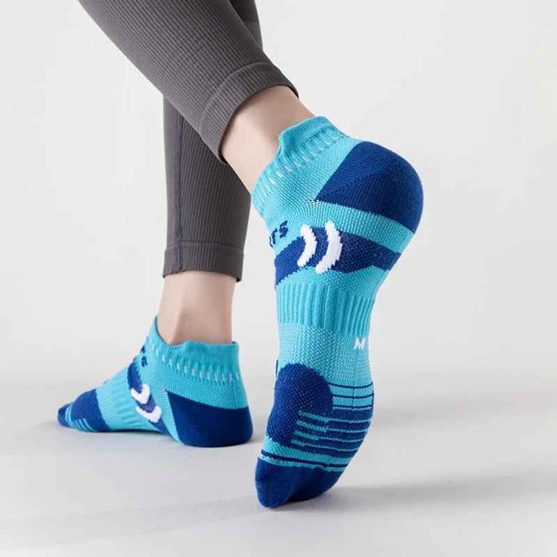 4 Pairs Sports Running Socks Men Women Towel Thick Mesh Casual Breathable Anti-slip Short Tube Socks Sweat-Absorbent Ankle Socks