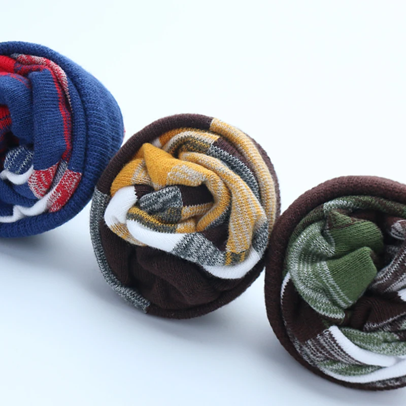 5 Pairs Large Size Fashion Colorful Casual Men Business Socks High Quality Stripe Grid Pure Men Cotton Socks Size EU41-48