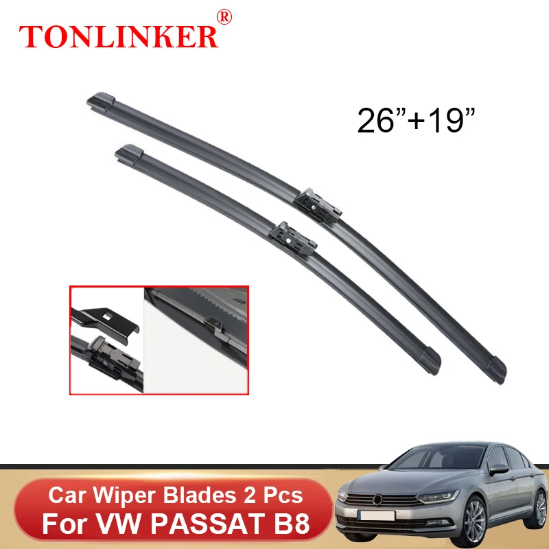 

Автомобильные щетки стеклоочистителя TONLINKER для Volkswagen VW Passat B8 2015 2016 2017 2018 2019 2020, автомобильные аксессуары, щетки стеклоочистителя переднего с...