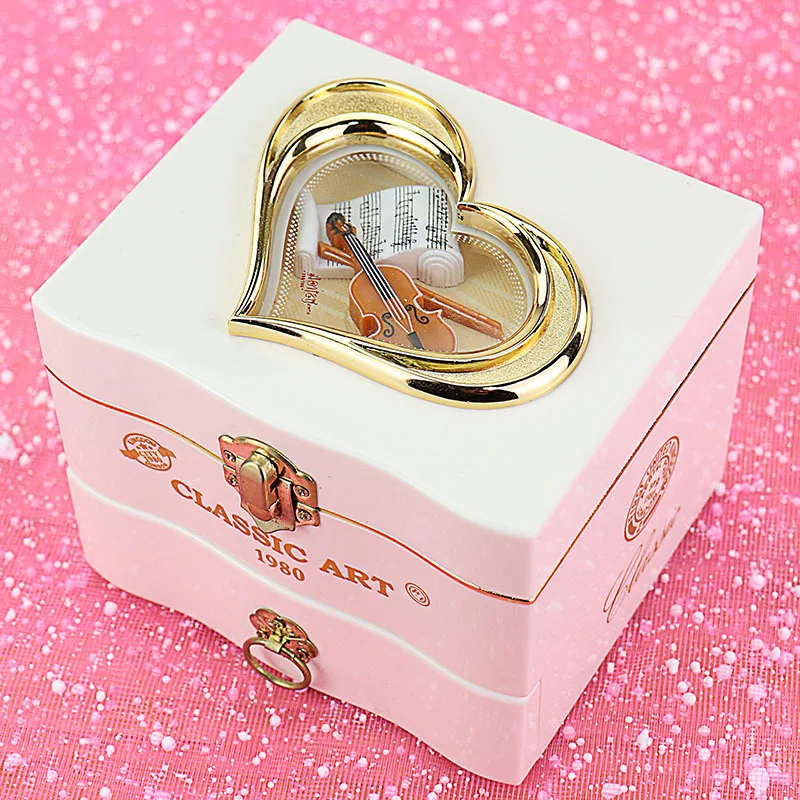 Music Jewelry Storage Box Ring Necklace Ballet Girl Princess Jewelry Box Organizer Children's Birthday Gift