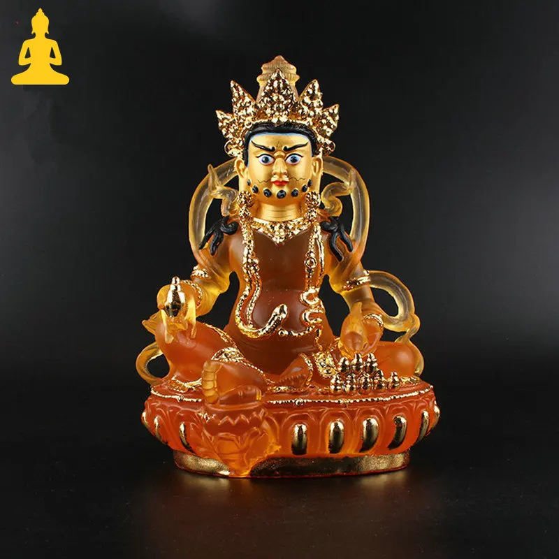 

Высококачественный декор из прозрачной смолы, эффективный домашний декор бодхисаттвы, позолоченная желтая статуя Будды Tsanbala