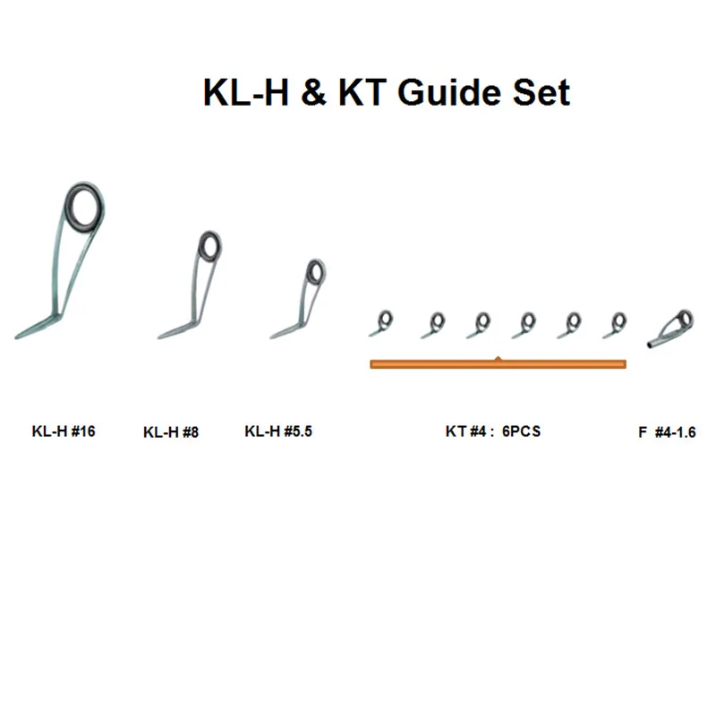 

NooNRoo KL-H & KT Spinning Guide Set (11Pcs/ Set) Fishing Rod Parts Repair Guide