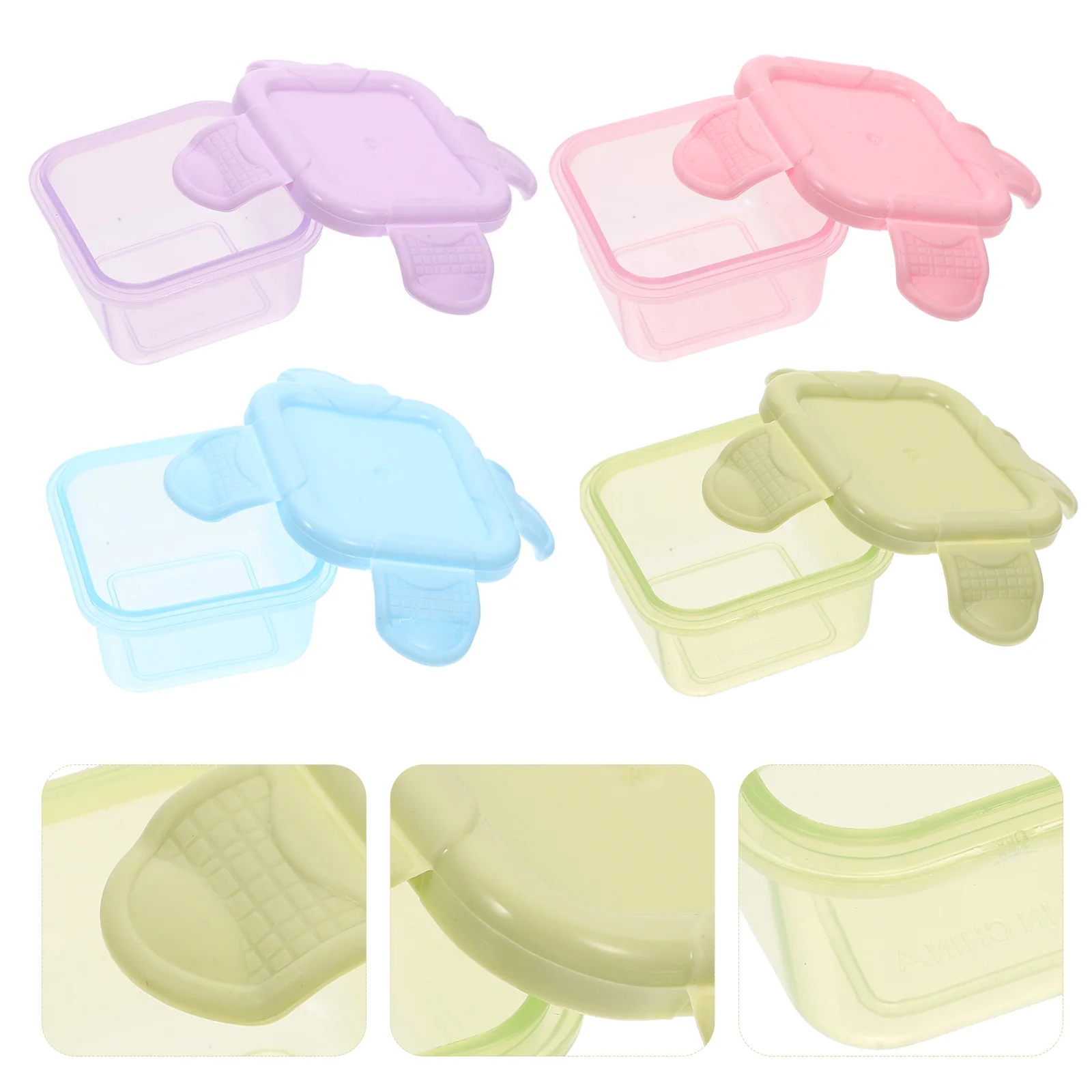 

4Pcs Sealed Multi-functional Fruits Kitchen Dispenser Preservations Portable Preservations Boxes For Snack for