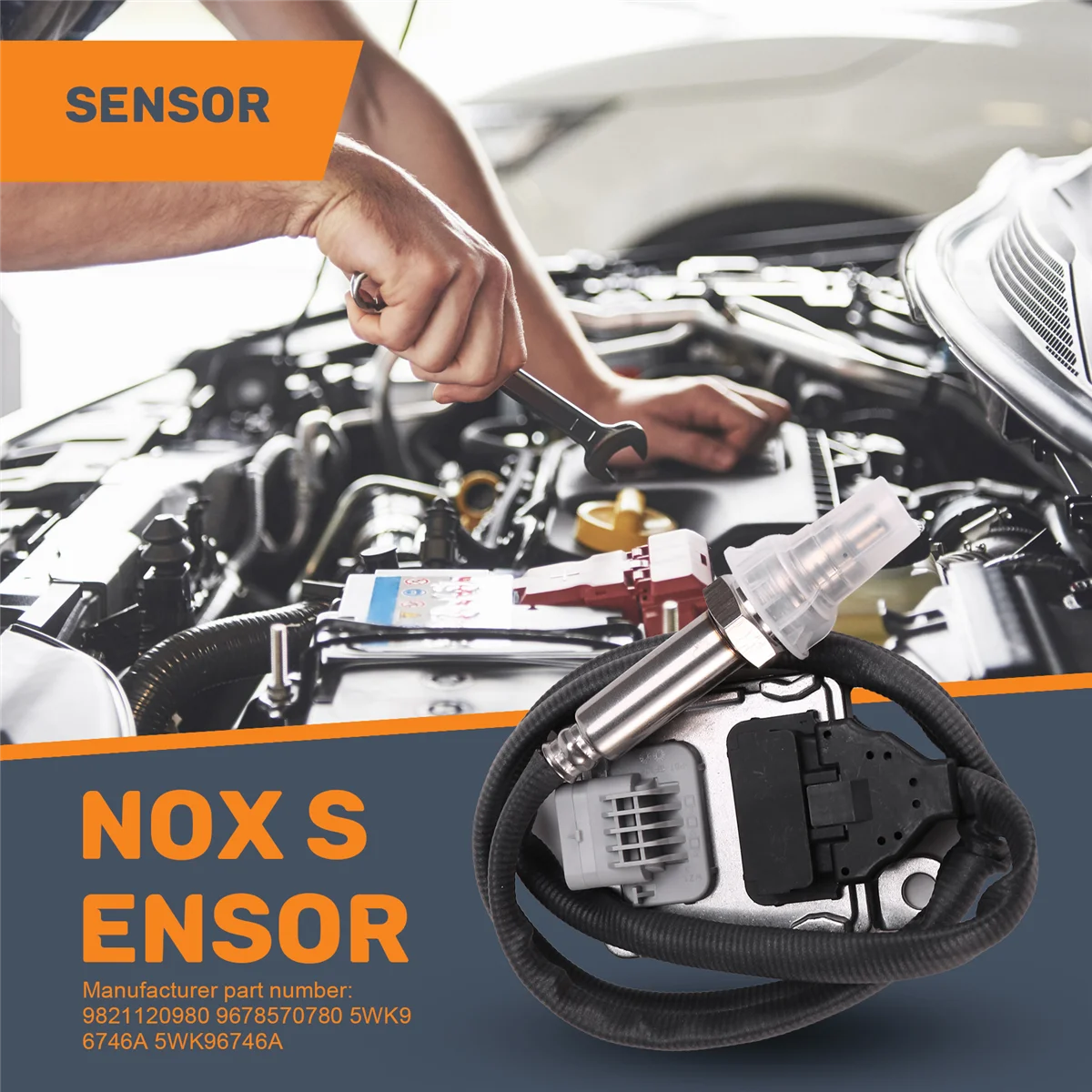 5-ПИН 9821120980 5WK96746A Датчик Nox для Citroen C3 C4 Berlingo Peugeot 208 308 3008 5008 Boxer 1 6 2 0 BlueHDi