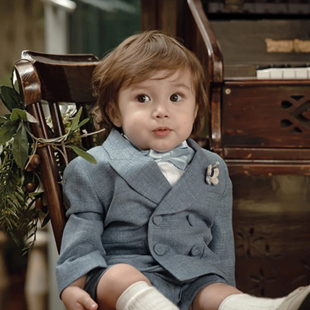 Костюм для маленьких мальчиков 1 год платье на день рождения Детские комплекты