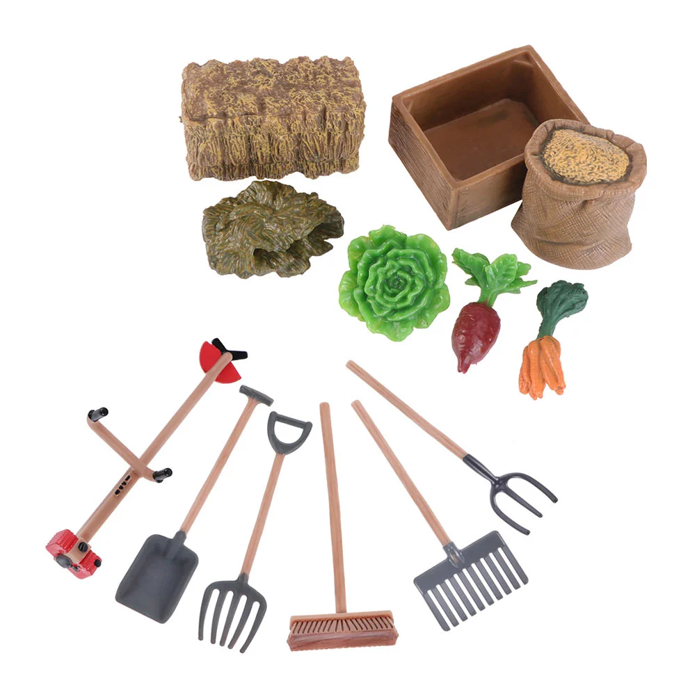 

13Pcs Simulation Farm Play Set Farm Tool Model Accessories Sand Table Decoration