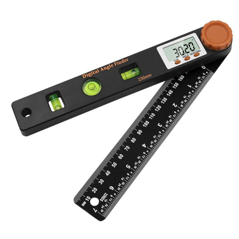 

Digital Angle Finder, 4 In 1 Protractor Ruler Spirit Level Digital Goniometer With Level LCD Display Scale Rulers