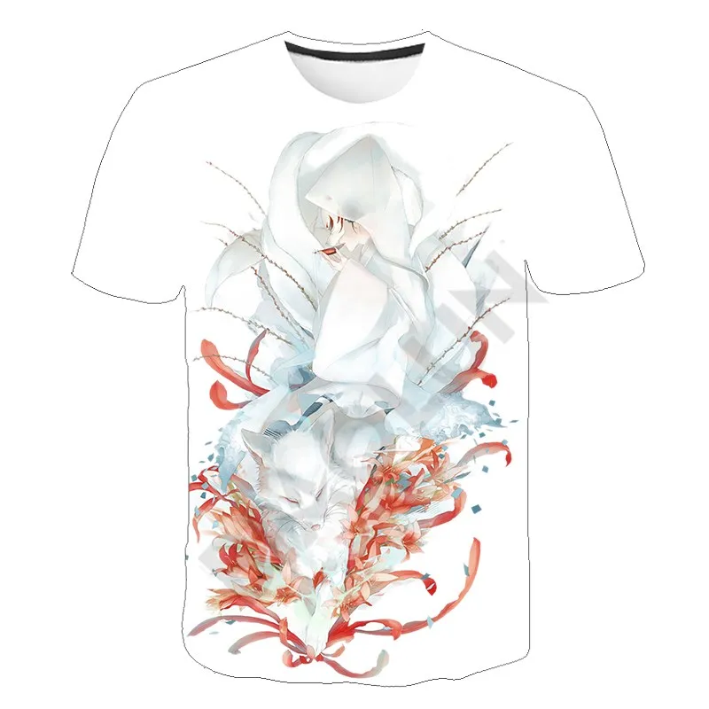 

2022 Oversized Harajuku Girls Print T-Shirt Cool Dress Fox T-Shirt Short Sleeve Top Summer Casual Sweater Fashion Clothes