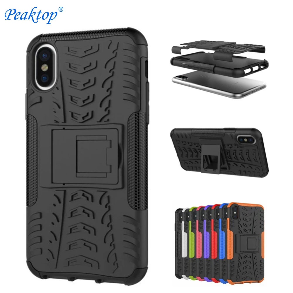 

Case For iPhone X XS Max XR 6 6s 7 8 Plus Shockproof Armor Hard PC Silicone Phone Case Cover Shell Coque