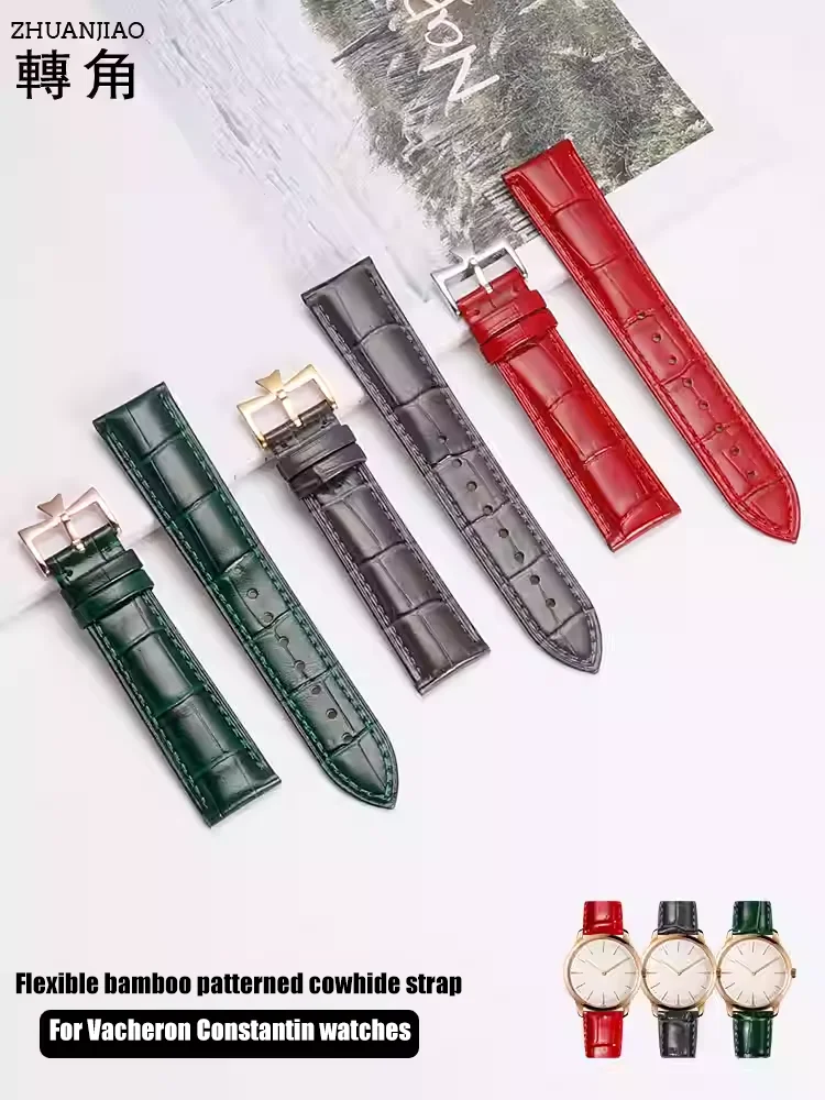 Фото Ремешок для часов из натуральной кожи с бамбуковым узором для Vacheron Constantin, кожаный ремешок для часов для мужчин и женщин, 15, 16, 17, 18, 19, 20, 22 мм №4