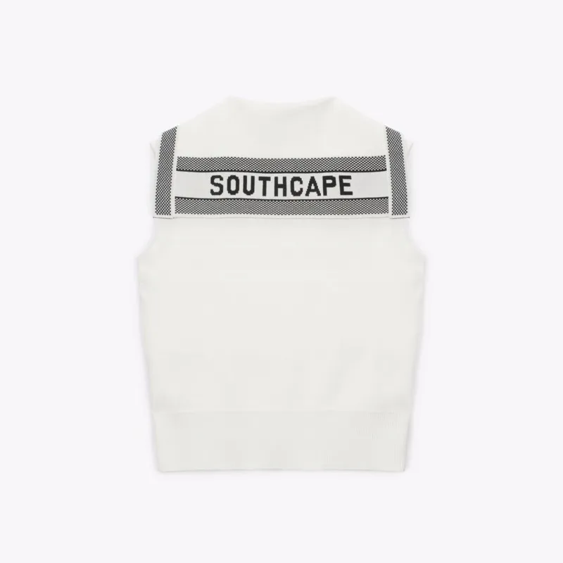 Women's Sailor Collar Hooded vest Casual V Neck Sleeveless Vest Tank Top Solid Ribbed Knit Sweater Vests