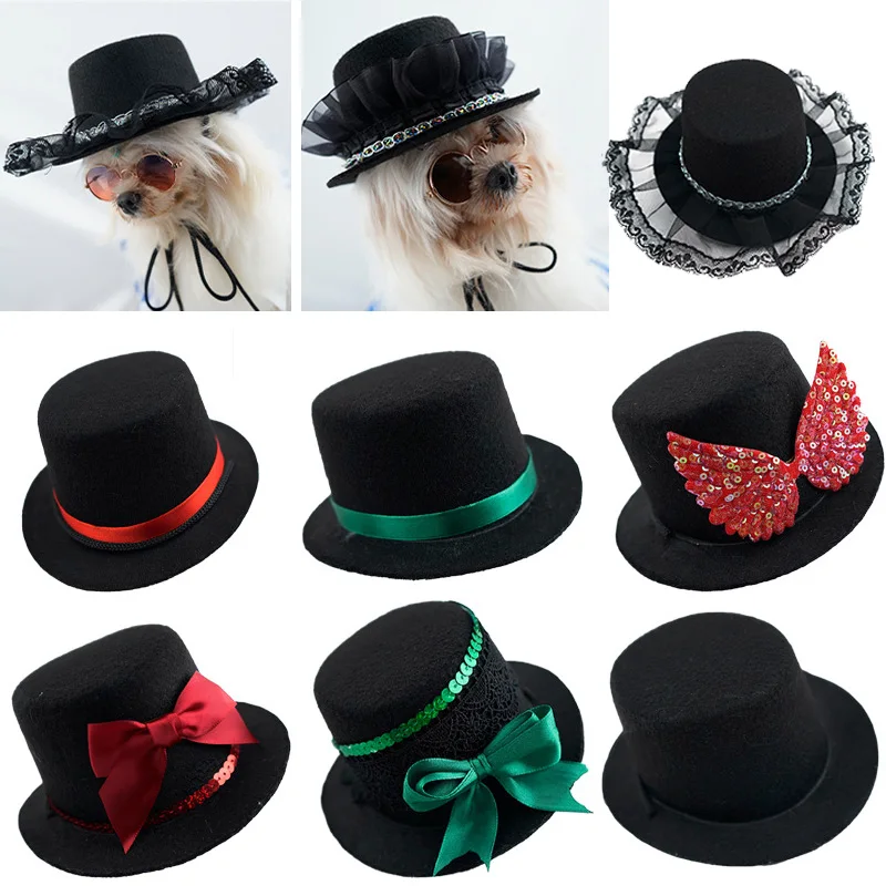 

Pet Hat Fashion Decoration Top Hats Gentleman Fedora Dog Kitten Cap For Christmas Birthday Party Headwear Cap For Four Seasons
