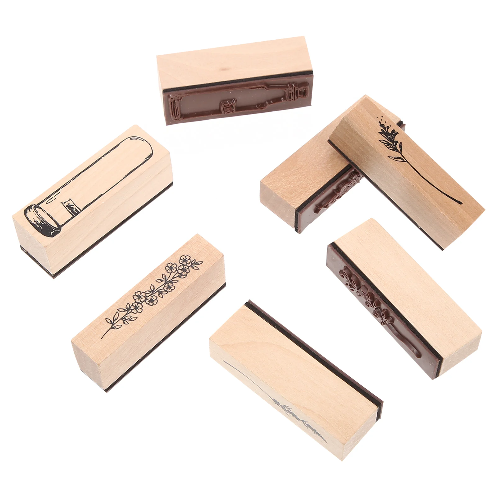 

Stamps Wooden Rubber Stamp Woodflower Seal Ink Mount Vintageblocks Letter Crafting Mounted Scrapbook
