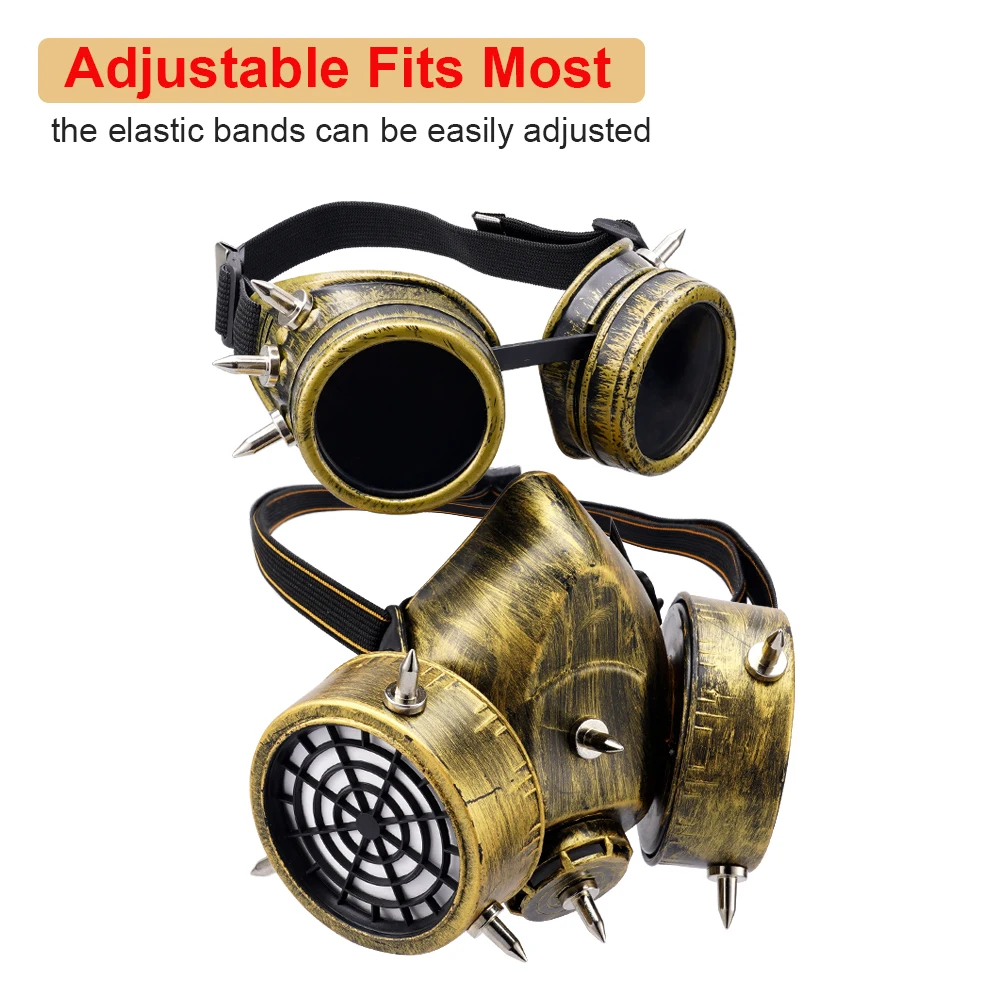 1 комплект готическая маска с заклепками в стиле стимпанк и очками для Хэллоуина