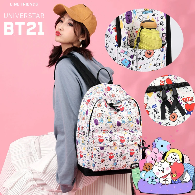

Рюкзак Kawaii Bangtan Boys, милый школьный ранец большой вместимости с мультипликационным рисунком для студентов, дорожная Водонепроницаемая спорт...