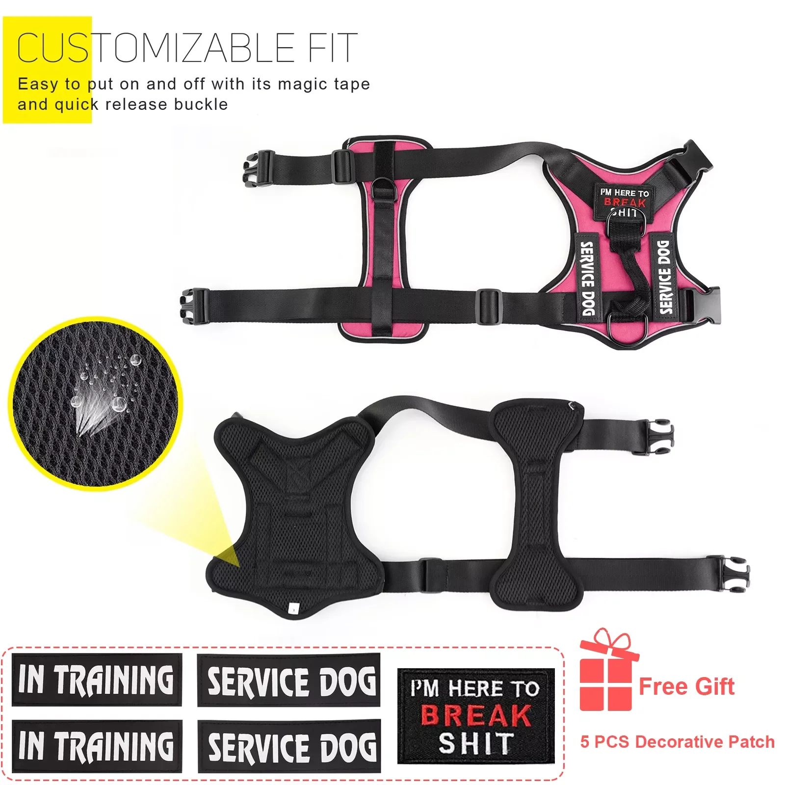 

2023 Dog Harness No pull Reflective Tactical Harness Vest for Small Large Pet Dogs Walking Training Outdoor Dog Supplies Free Pa