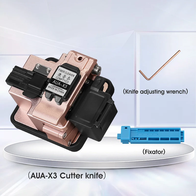 FTTH Fiber Optic Tool Kit with Fiber Fibra Optica Power Meter and 10mW Visual Fault Locator AUA-X3 Fiber Cleaver FTTH tool