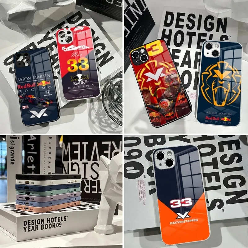 

Max Verstappen 33 чехол для телефона 2023 для IPhone 14Pro 13 11 12 XR XS MAX 7/8 X Plus 13 черно-белые стеклянные Чехлы для пар