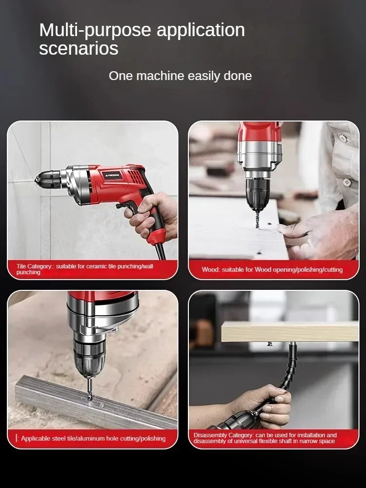 220V Small Electric Pistol Drill with Screwdriver and Hole Punch Function