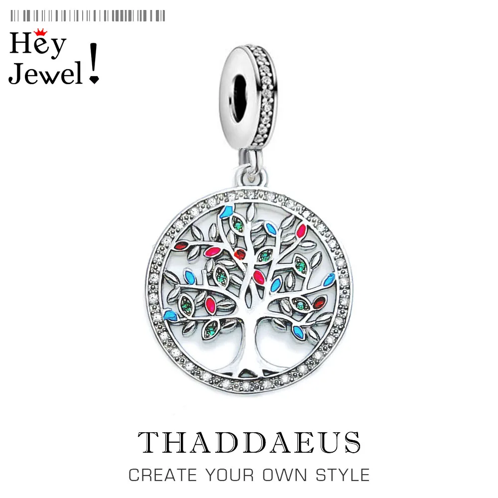 

Colorful Tree Pendant 925 Sterling Silver Dangle Charm Women Romantic Fine Jewelry