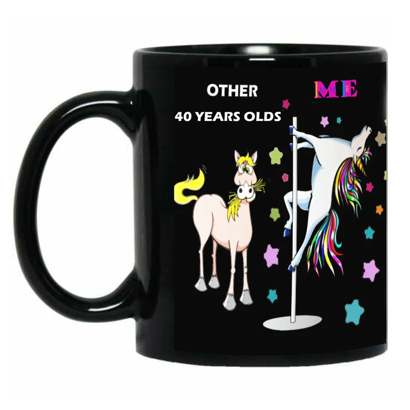 

Dropshipping New Design Black Coffee Mug Milk Tea Cup Unicorn Ceramic Beer Mugs Surprised Gift 330ML
