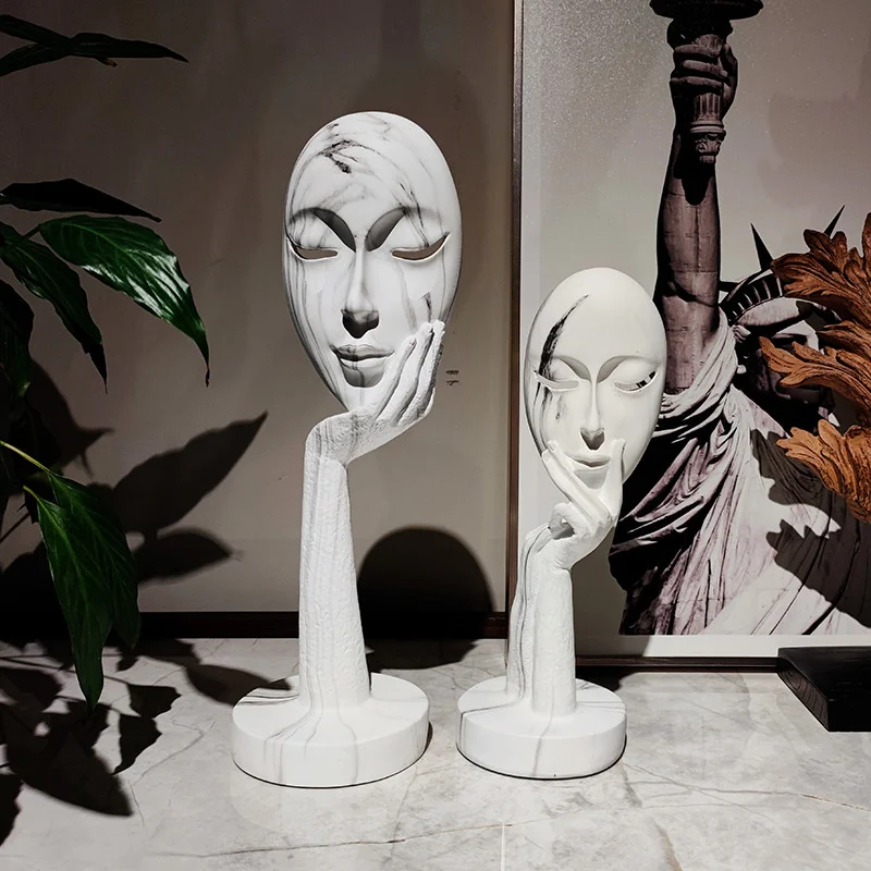 

Face Abstract Statues Home Office Accessories Living Room Decoration Creative Resin Sculpture Modern Art Model