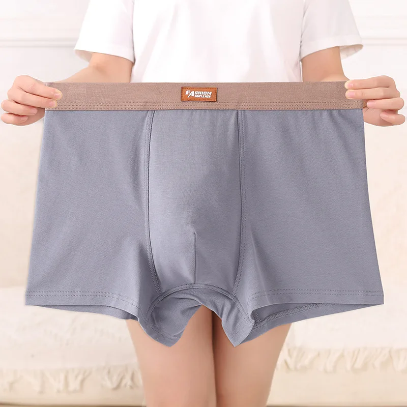 Big Size Cotton Underpants Men's Boxers Large Size Boxer Shorts Breathable Elastic Underwear Loose Seamless Male Panties Trunks