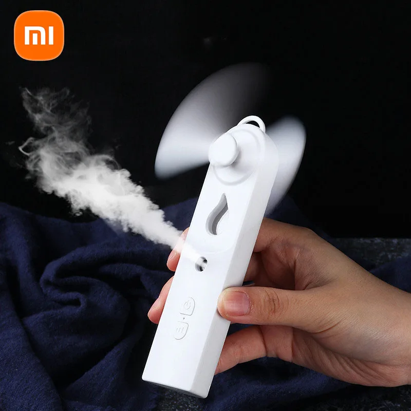 

Xiaomi Portable 2 In 1 Mini Fan Humidifier USB Rechargeable Handheld Fan Water Spray Mist Fan Face Steamer Super Cool