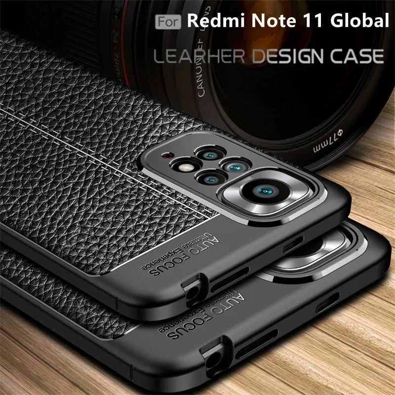 

Case For Xiaomi Redmi Note 11 Cover For Redmi Note 11 Capas Shockproof Back TPU Soft Leather For Fundas Redmi Note 11 11S Cover