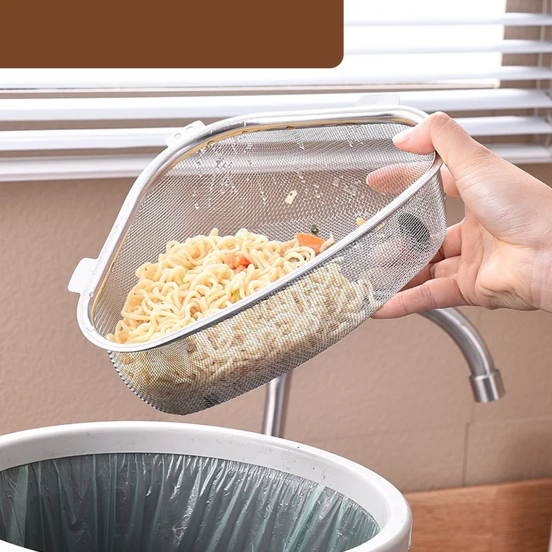 1 шт. треугольная сливная корзина для раковины из нержавеющей стали