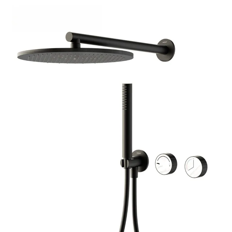 

Минимально спроектированная настенная насадка для душа, полный набор медных бытовых насадок для скрытого душа с двойной функцией