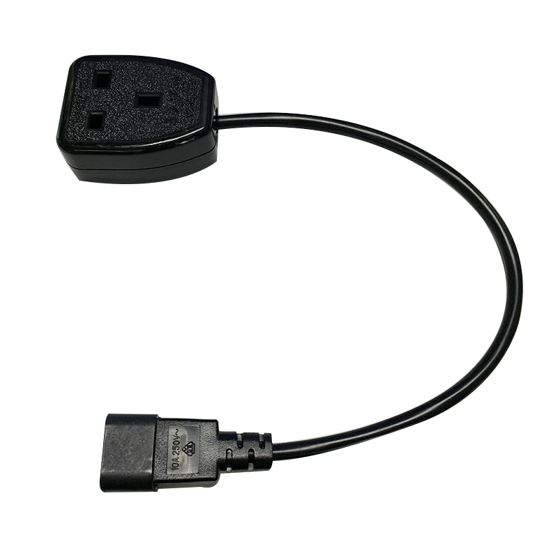 Штепсельная розетка IEC320 C14 в Великобританию BS1363A, штепсельная вилка IEC C14 в Великобританию, 3 контакта, гнездовой разъем, кабель адаптера питания для искусственной резьбы (0.)