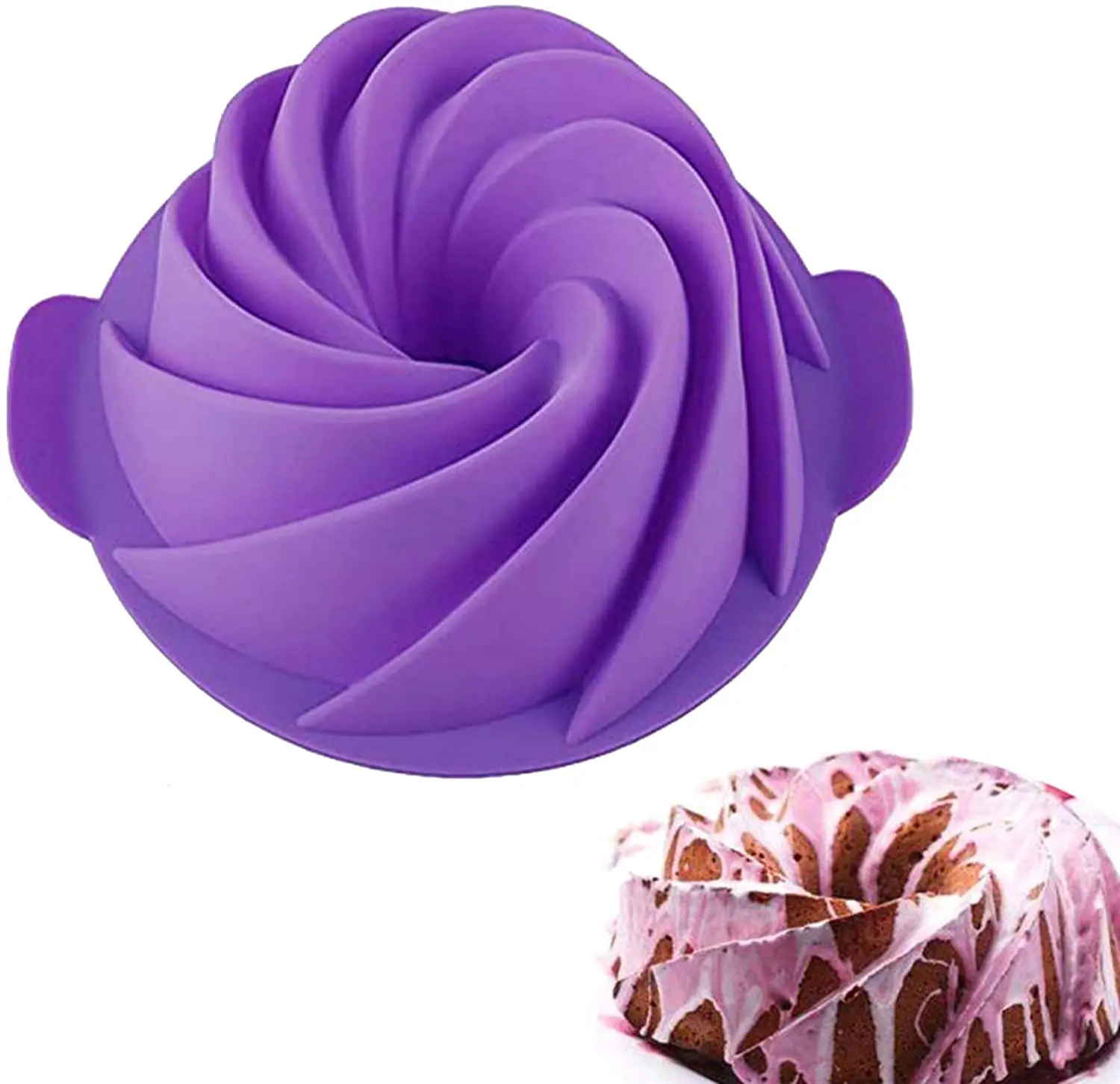 

9-дюймовая форма для торта bundt, силиконовая рифленая форма для торта, Европейский класс, антипригарная форма для выпечки торта, желе, хлеба, ф...