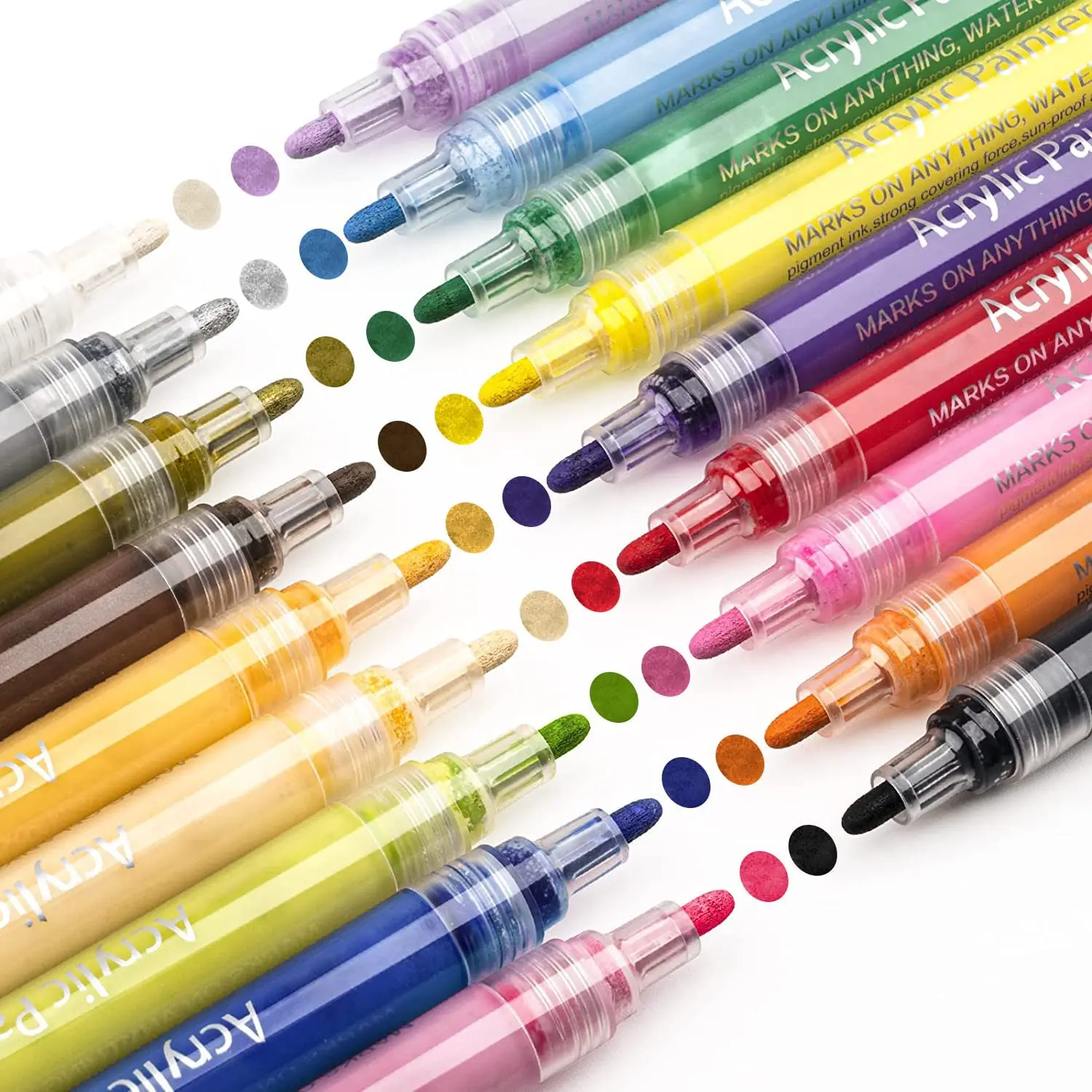 

Paint Pens for Rock Painting 18 Colors Paint Art Marker Acrylic Pen Set Quick-Dry Premium 2.0mm Point Paint Marker Pens for Wood