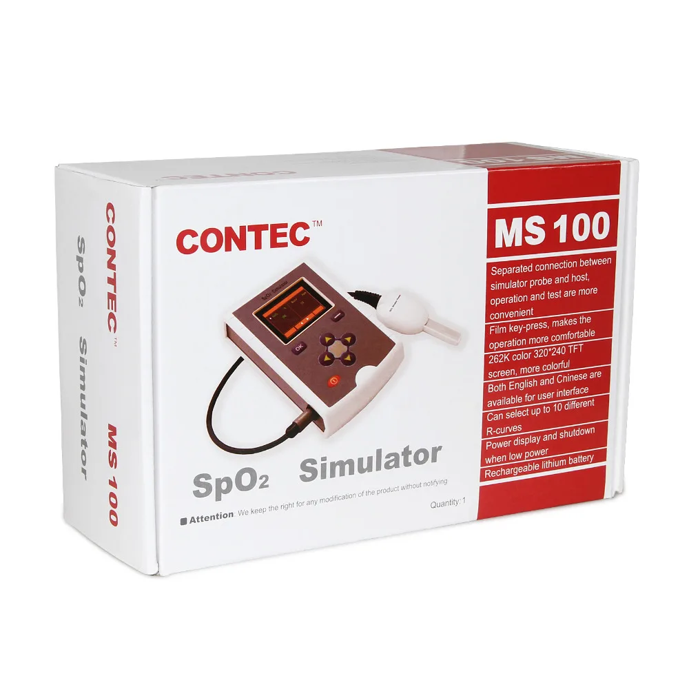 Фото Медицинский симулятор пульсоксиметра SpO2 CONTEC MS100, высокоточный инструмент для имитации уровня насыщения кислородом и частоты пульса. №3