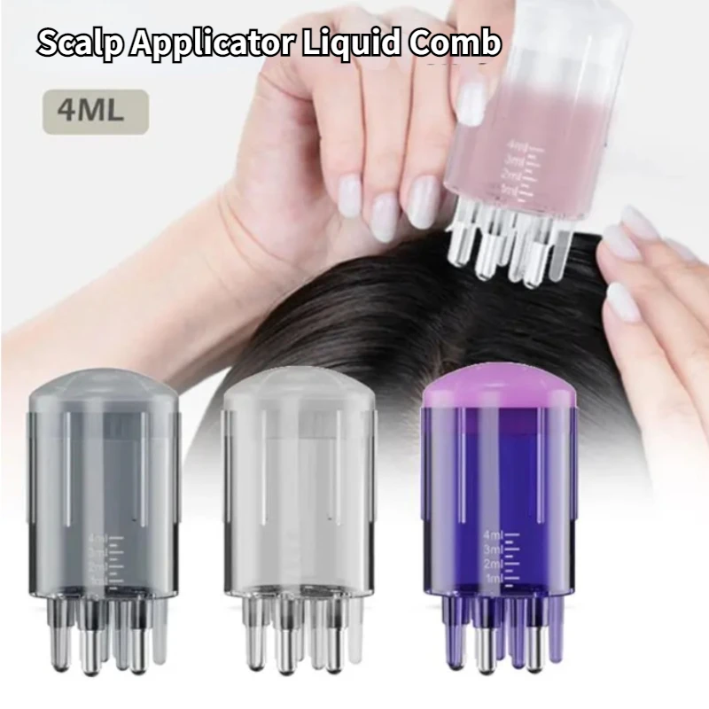 

4ML Scalp Applicator Liquid Comb for Hair Scalp Treatment Essential Oil Liquid Guiding Massager Plastic Comb Hair Growth
